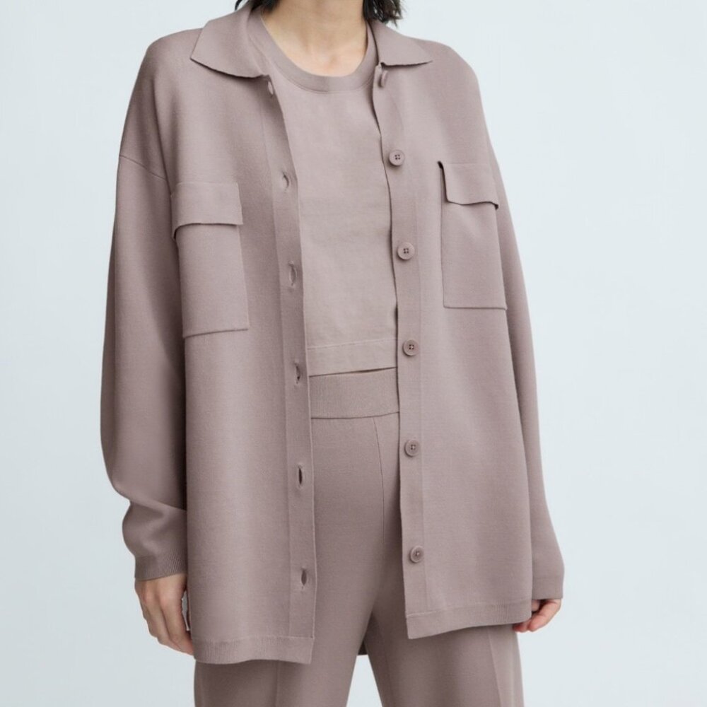 *SOLD* Aritzia Wilfred Free Women’s Taupe Ronnie Button-Up Collared Jacket S